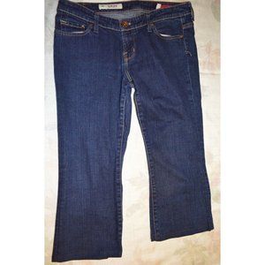 Express X2 Slim W10 Women's Size 8 Blue Capri Dark Wash Low Rise Flare Leg Jean